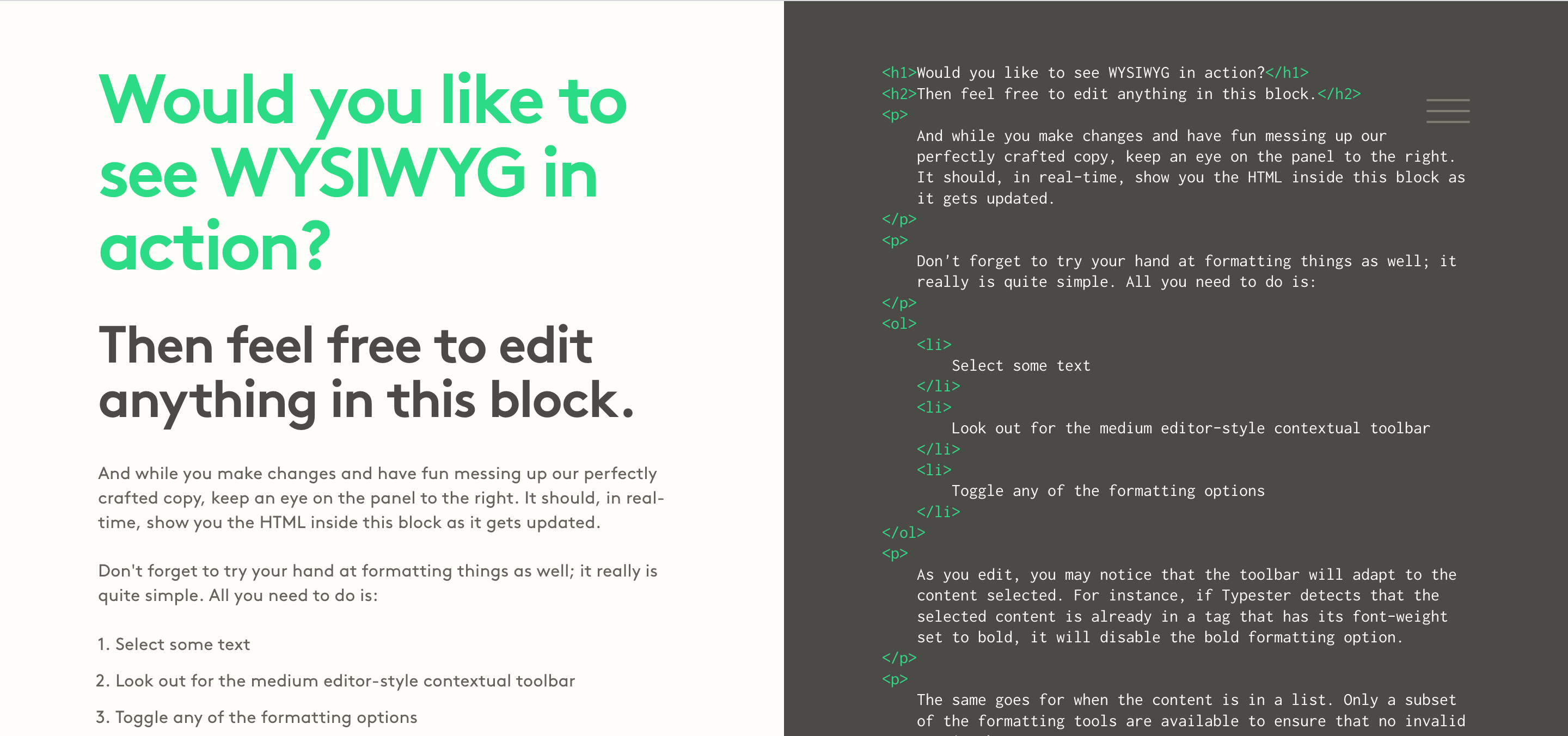 Online WYSIWYG Editor