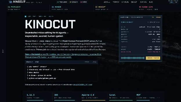 Kinocut local FFmpeg MCP server for AI agents