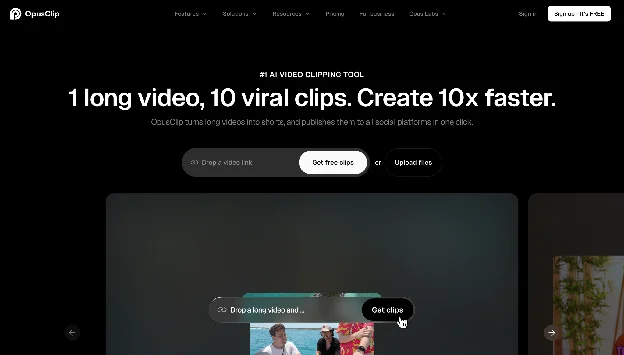 OpusClip MCP server for clipping and publishing