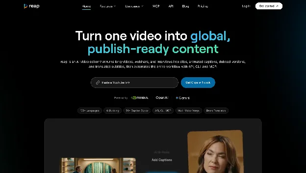 Reap MCP server for clipping, captions and dubbing